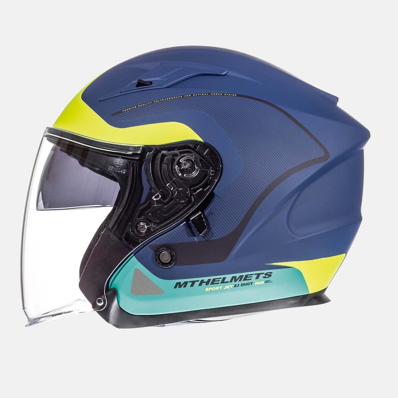 Otwarty kask motocyklowy MT Avenue SV Crossroad niebieski matowy-fluo żółty wyprzedaż
