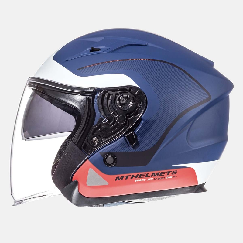 Otwarty kask motocyklowy MT Avenue SV Crossroad niebieski matowy-czerwony