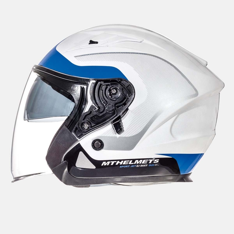 Otwarty kask motocyklowy MT Avenue SV Crossroad biało-niebieski