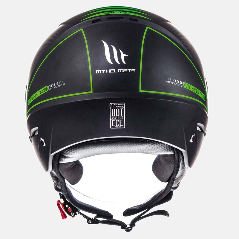 Otwarty kask motocyklowy MT City Eleven SV Tron czarny matowy-fluo zielony wyprzedaż