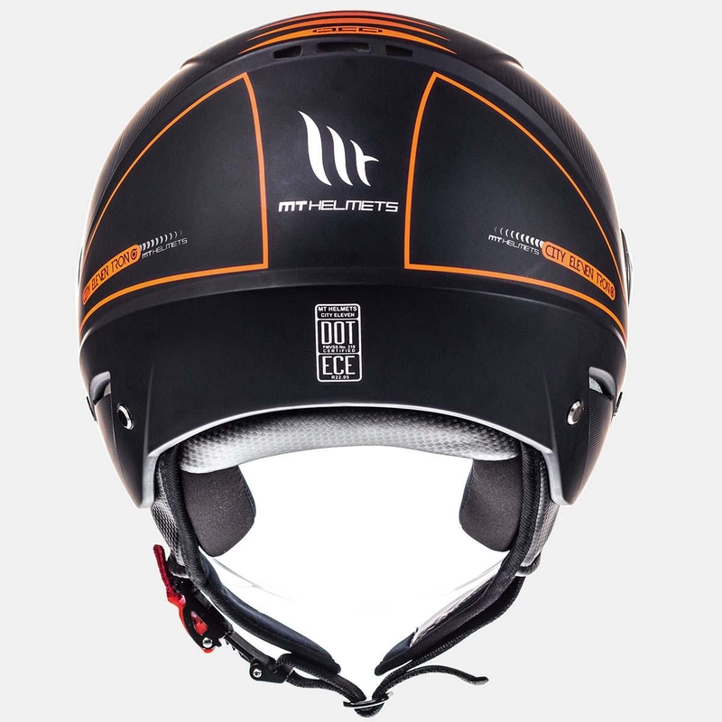 Otwarty kask motocyklowy MT City Eleven SV Tron czarny matowy-fluo pomarańczowy wyprzedaż