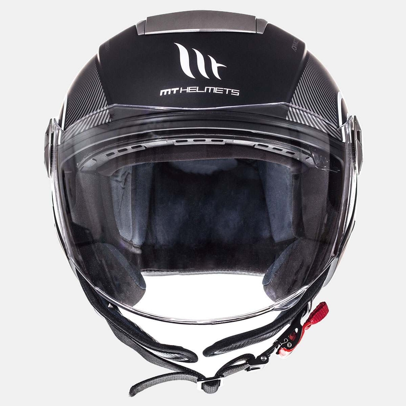 Otwarty kask motocyklowy MT City Eleven SV Tron czarny matowy-biały wyprzedaż