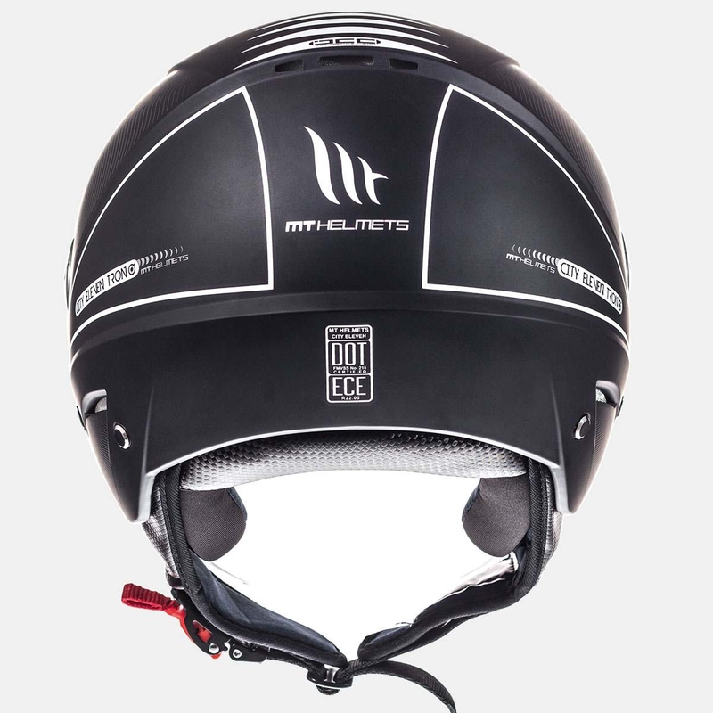 Otwarty kask motocyklowy MT City Eleven SV Tron czarny matowy-biały wyprzedaż
