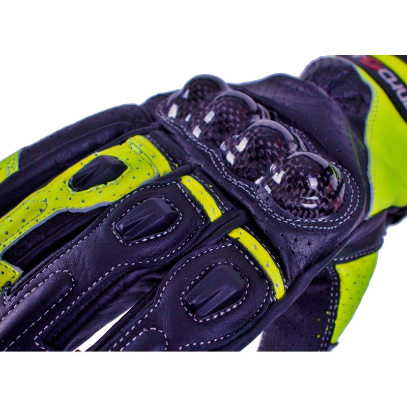 Rękawice motocyklowe Tschul 316 czarno-fluo żółte  - II. jakość