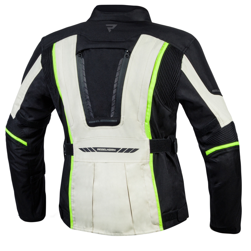Damska kurtka moto Rebelhorn Hiker III black-grey-fluo yellow - II. jakość.