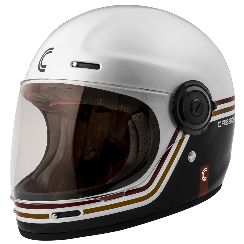 Kask motocyklowy integralny Cassida Fibre Super Hooligan Carat white-black-red-gold wyprzedaż
