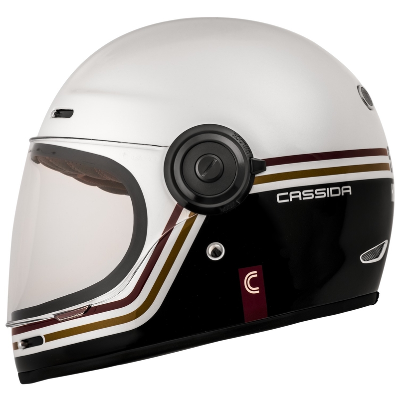 Kask motocyklowy integralny Cassida Fibre Super Hooligan Carat white-black-red-gold wyprzedaż