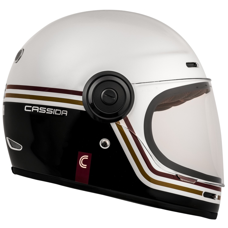 Kask motocyklowy integralny Cassida Fibre Super Hooligan Carat white-black-red-gold wyprzedaż