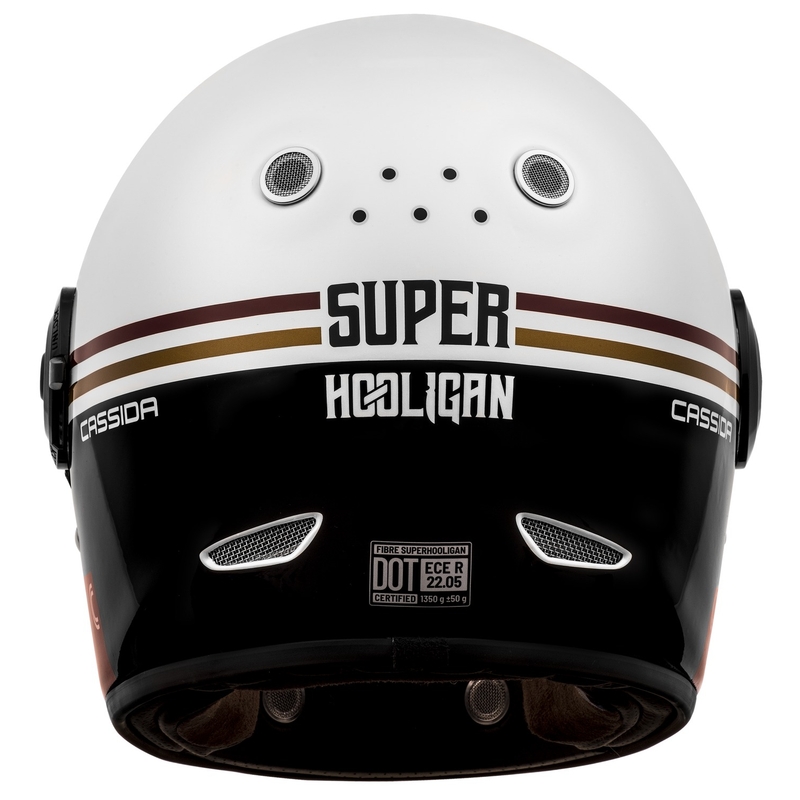 Kask motocyklowy integralny Cassida Fibre Super Hooligan Carat white-black-red-gold wyprzedaż