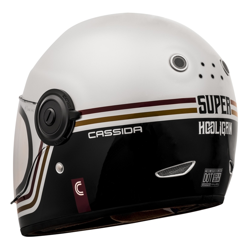 Kask motocyklowy integralny Cassida Fibre Super Hooligan Carat white-black-red-gold wyprzedaż
