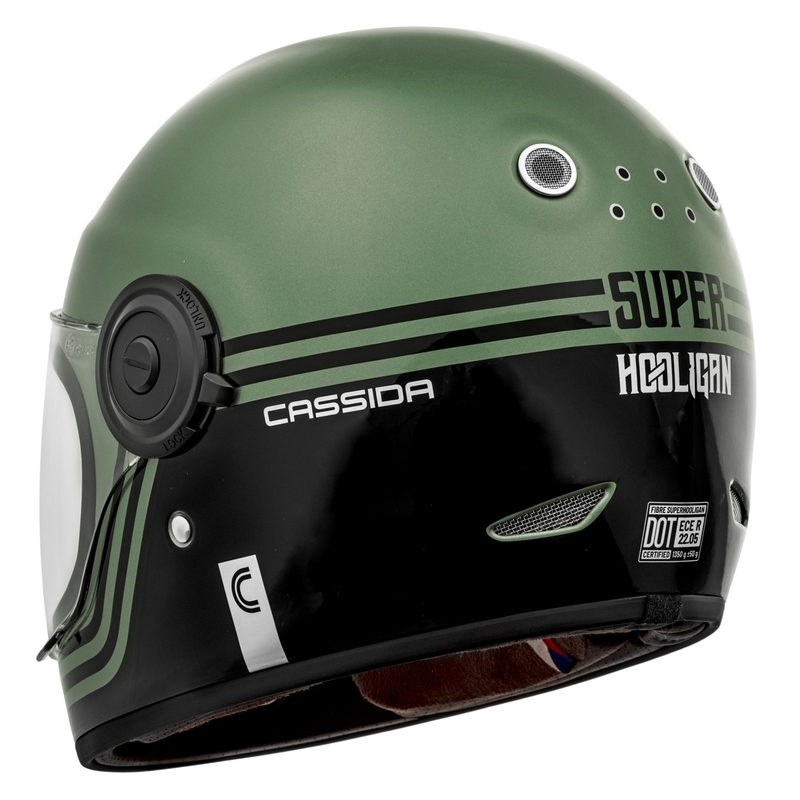 Kask motocyklowy Cassida Fibre Super Hooligan Black-Green Integral wyprzedaż