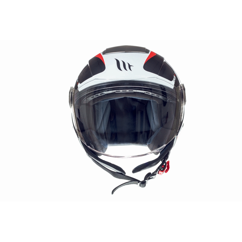 Otwarty kask motocyklowy MT City Eleven SV Spark czarno-biało-czerwony wyprzedaż