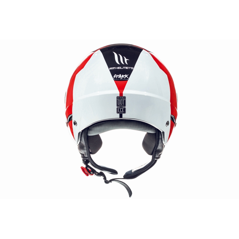 Otwarty kask motocyklowy MT City Eleven SV Spark czarno-biało-czerwony wyprzedaż