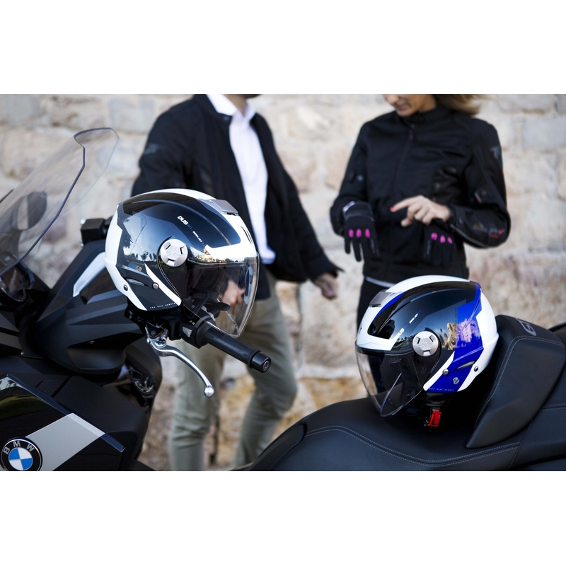 Otwarty kask motocyklowy MT City Eleven SV Spark czarno-biało-czerwony wyprzedaż