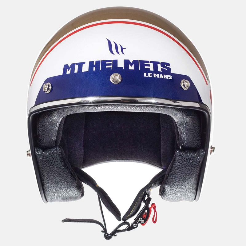 Otwarty kask motocyklowy MT LeMans SV 2 Numberplate biało-złoty