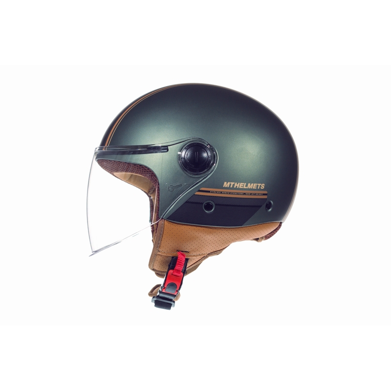 Otwarty kask motocyklowy MT Street Entire zielony matowy wyprzedaż