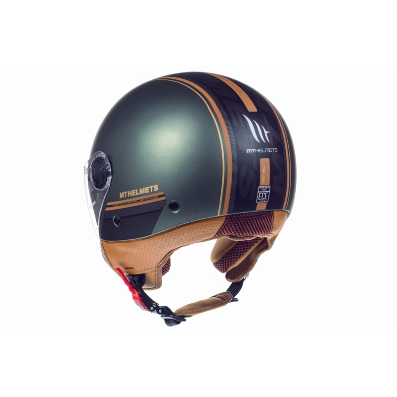 Otwarty kask motocyklowy MT Street Entire zielony matowy wyprzedaż