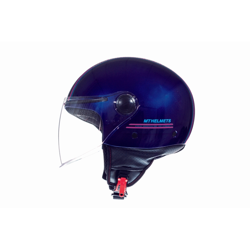 Otwarty kask motocyklowy MT Street Entire niebiesko-fluo różowy wyprzedaż