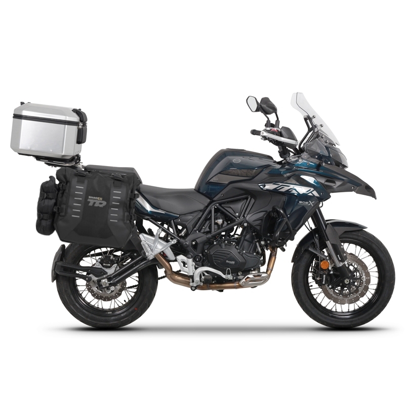Complete set of SHAD TERRA TR40 adventure saddlebags and SHAD TERRA aluminium 48L topcase, including mounting kit SHAD Benelli TRK 502 X