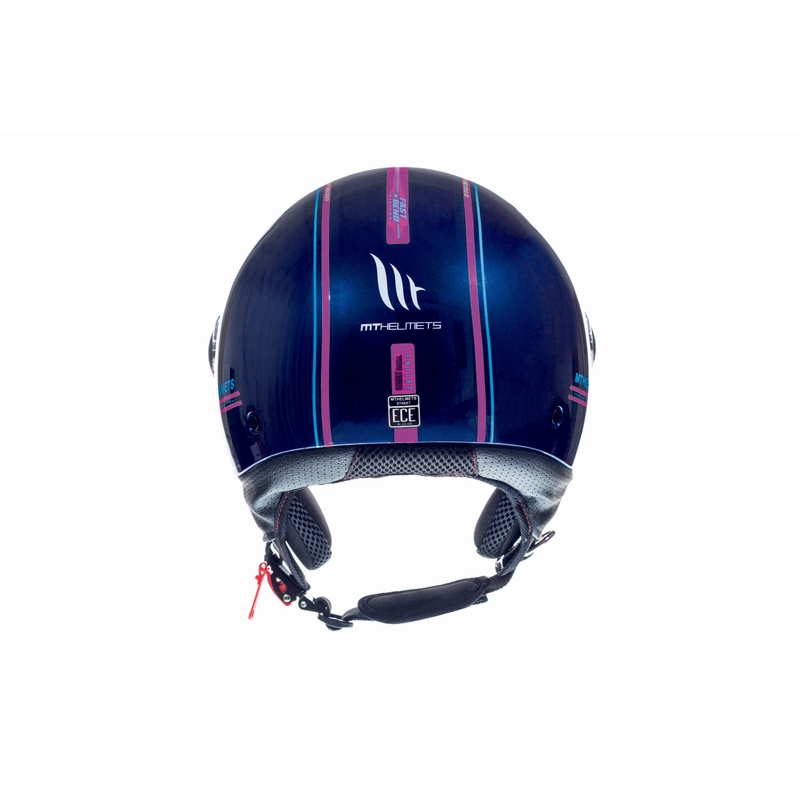 Otwarty kask motocyklowy MT Street Entire niebiesko-fluo różowy wyprzedaż
