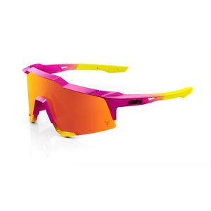Okulary przeciwsłoneczne 100% SPEEDCRAFT Fernando Tatis JR różowo-żółte (szkło czerwone HIPER)