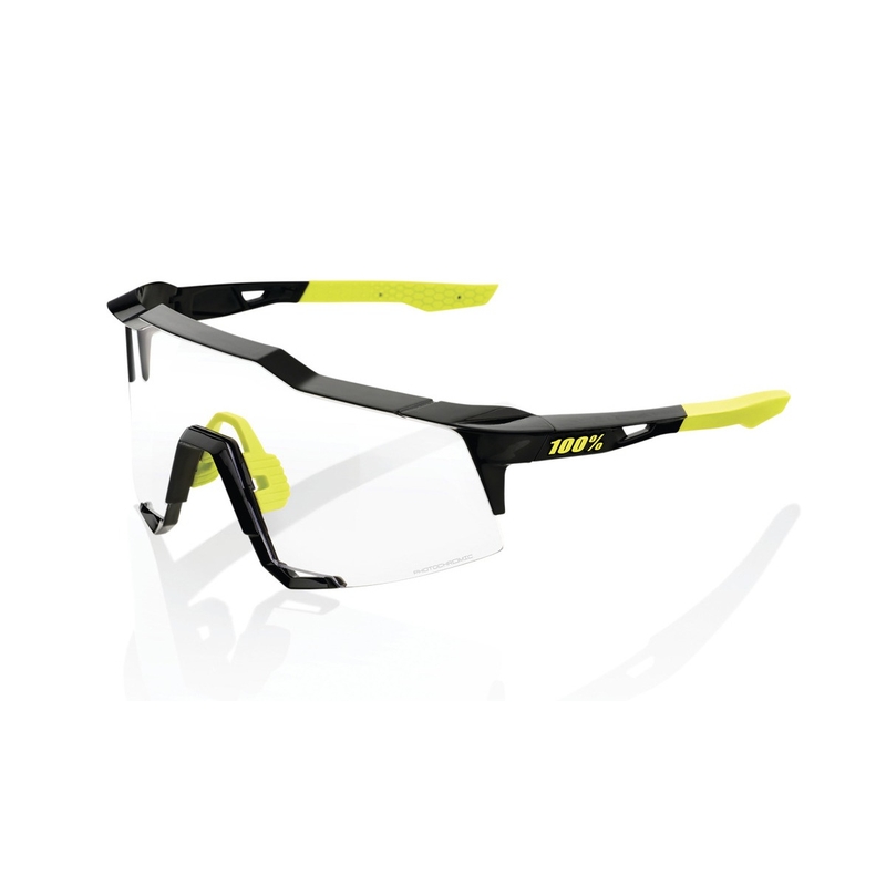 Okulary przeciwsłoneczne 100% SPEEDCRAFT Gloss Black black-yellow (szkło fotochromowe)