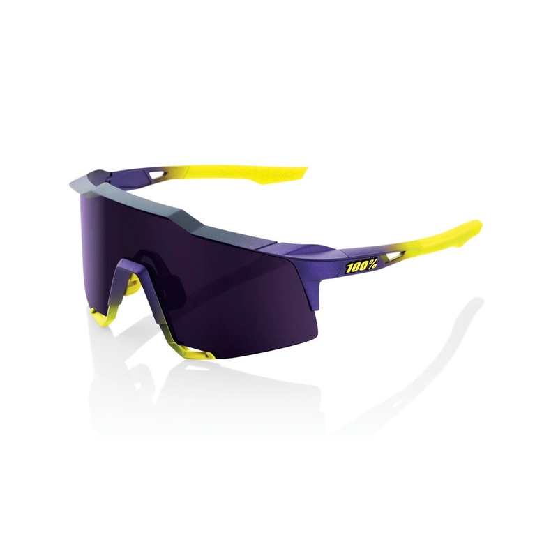100% SPEEDCRAFT Matte Metallic Digital Brights okulary przeciwsłoneczne fioletowo-żółte (fioletowe szkła)