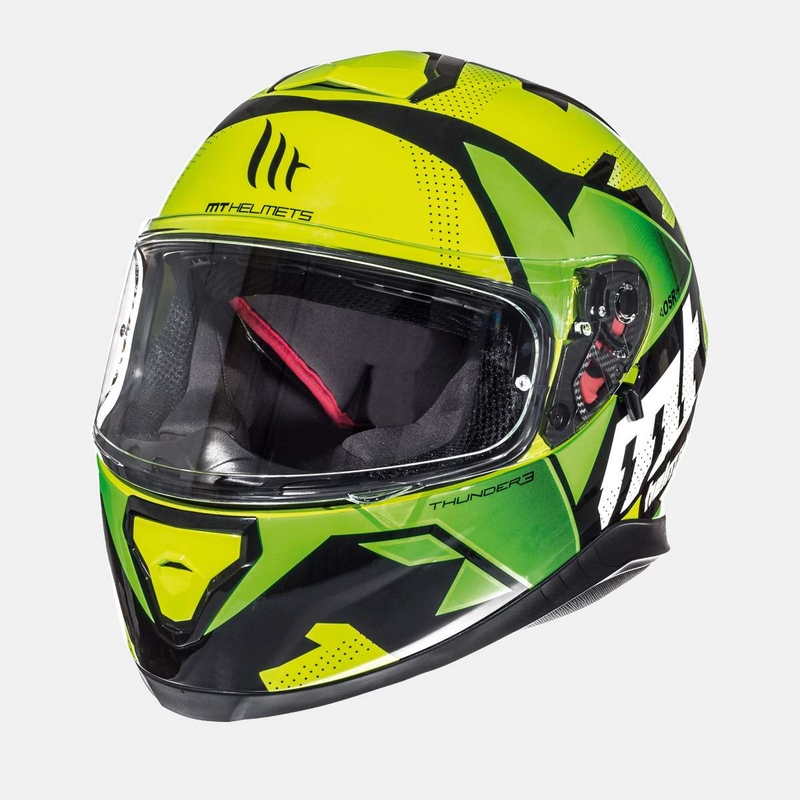 Dziecięcy integralny kask motocyklowy MT Thunder Torn fluo zielony-żółty