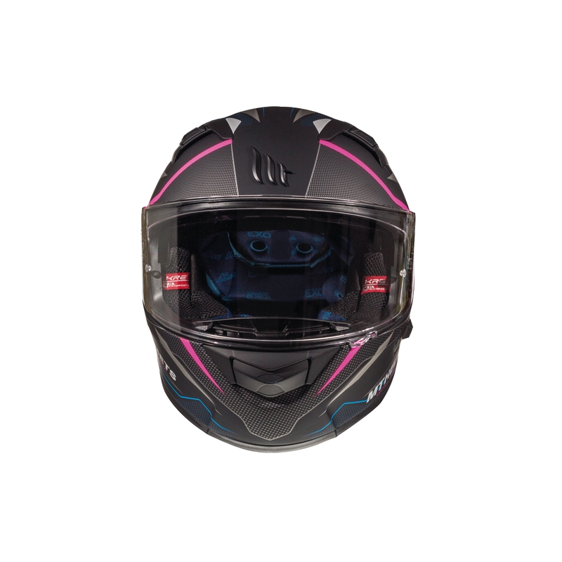 Integralny kask motocyklowy MT Kre Intrepid SV czarny matowy-fluo różowy