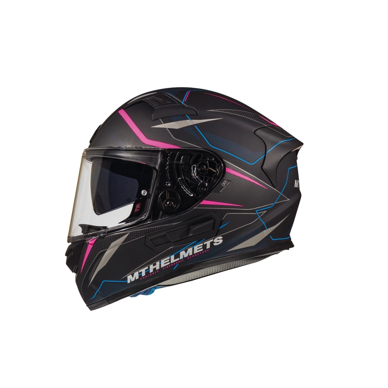 Integralny kask motocyklowy MT Kre Intrepid SV czarny matowy-fluo różowy