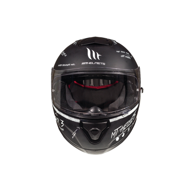 Integralny kask motocyklowy MT Thunder 3 SV Board czarny matowy-biały