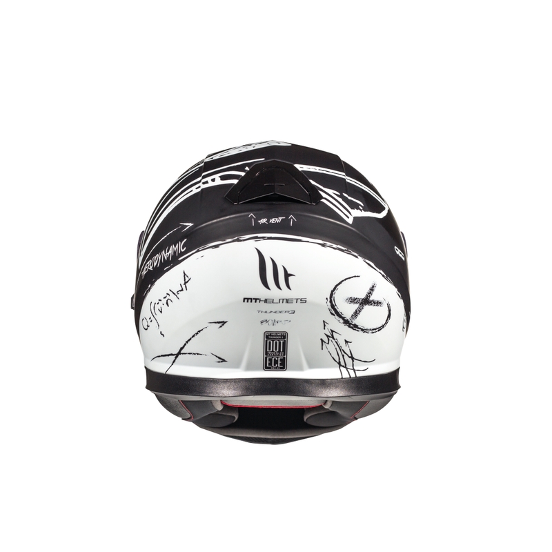 Integralny kask motocyklowy MT Thunder 3 SV Board czarny matowy-biały