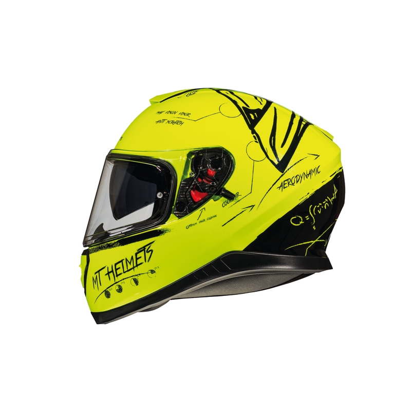 Integralny kask motocyklowy MT Thunder 3 SV Board fluo żółty wyprzedaż