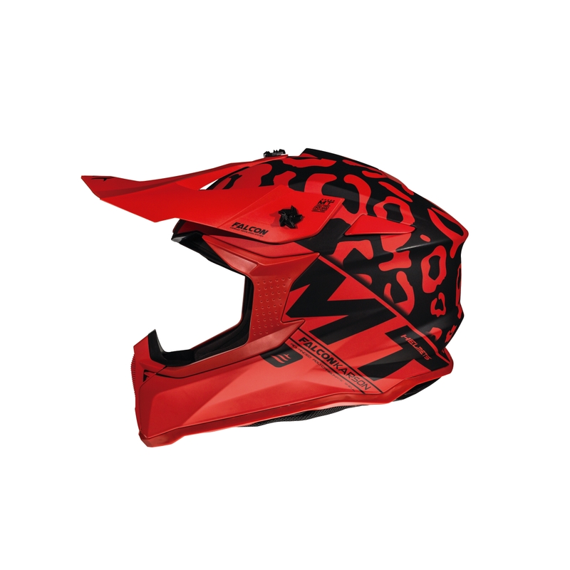 Motokrosowy kask MT Falcon Karson czerwony matowy