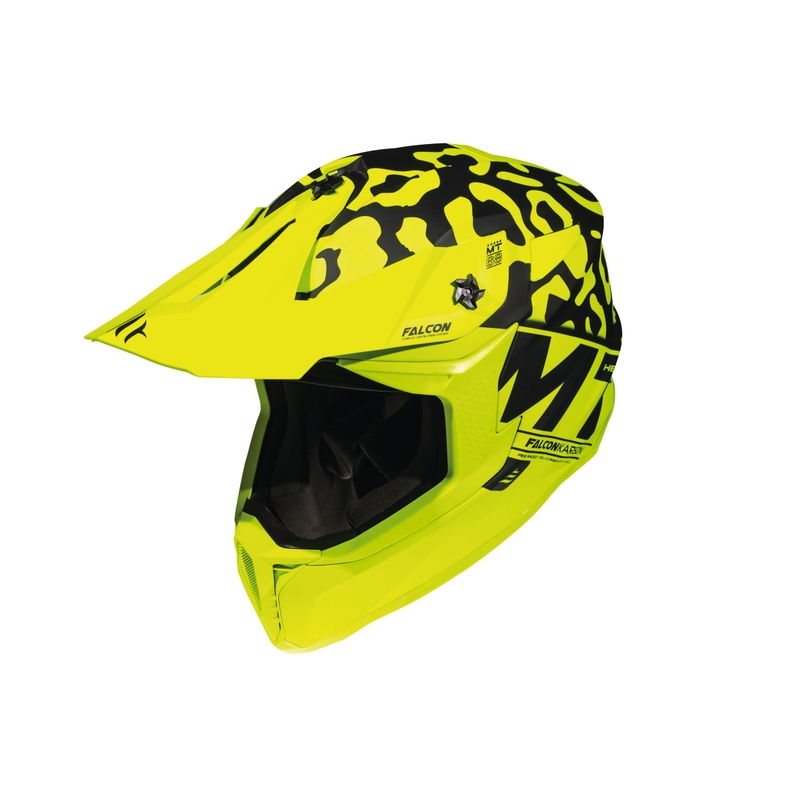 Motokrosowy kask MT Falcon Karson fluo żółty matowy