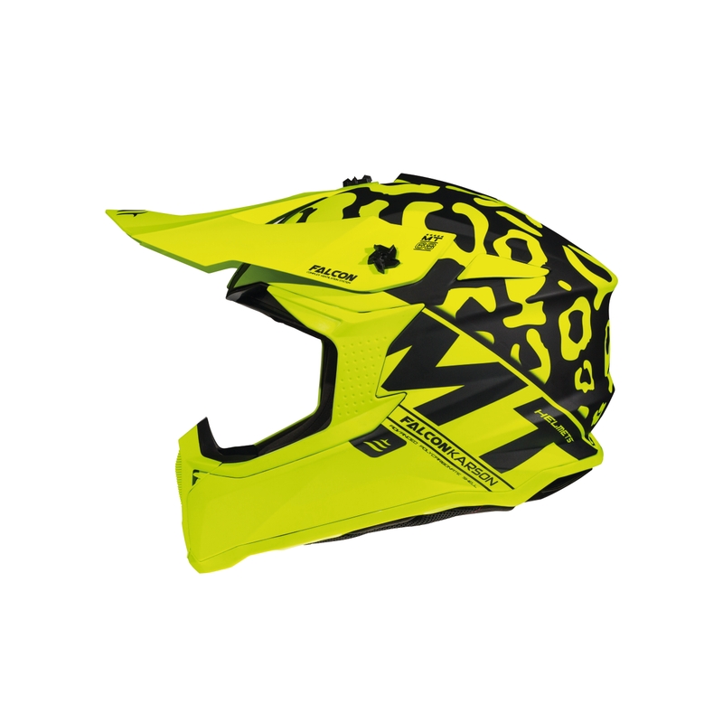 Motokrosowy kask MT Falcon Karson fluo żółty matowy