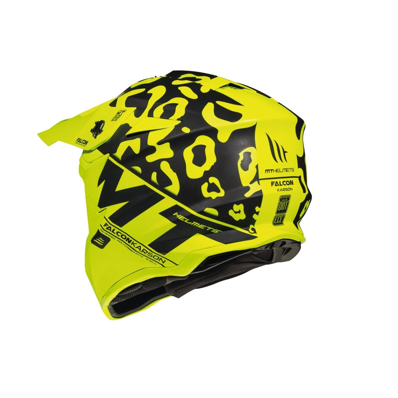 Motokrosowy kask MT Falcon Karson fluo żółty matowy