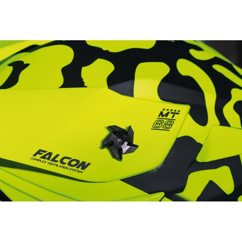 Motokrosowy kask MT Falcon Karson fluo żółty matowy
