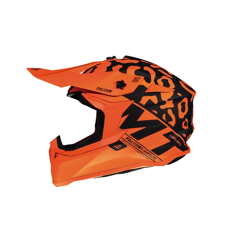Motokrosowy kask MT Falcon Karson fluo pomarańczowy matowy