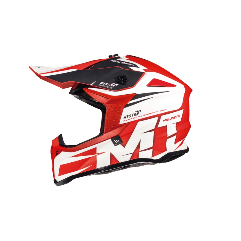 Motokrosowy kask MT Falcon Weston biało-czerwony