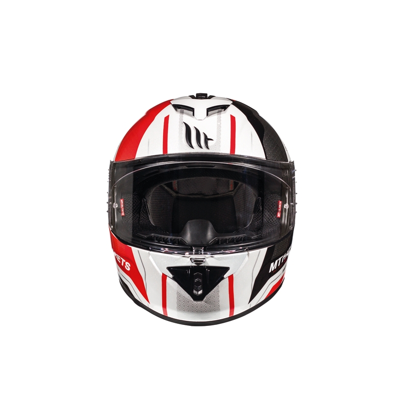 Dziecięcy kask motocyklowy MT Rapide Duel biało-czarno-czerwony