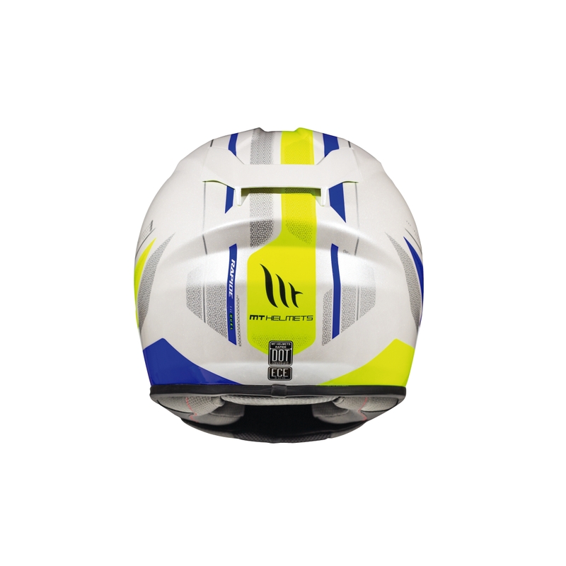 Dziecięcy kask motocyklowy MT Rapide Duel biało-niebiesko-fluo żółty