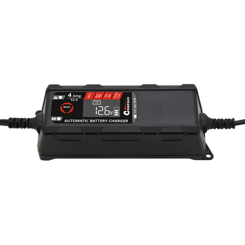 Ładowarka mikroprocesorowa 4Amp 12V PB/GEL/AGM/LiFePO4 Wyświetlacz LCD