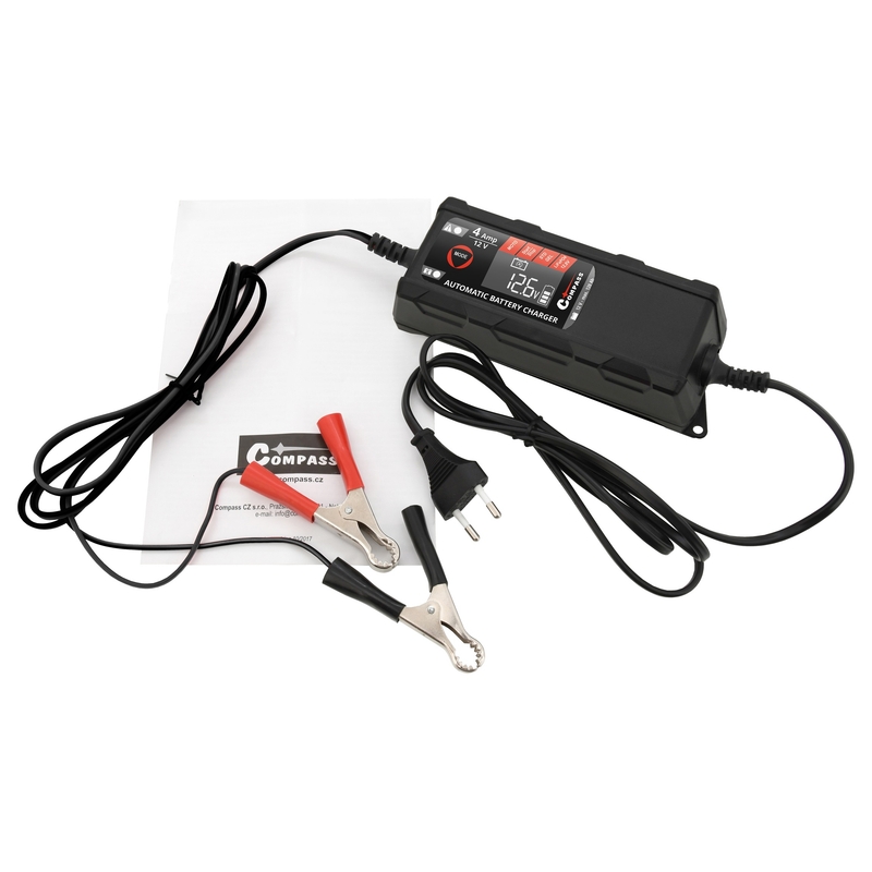 Ładowarka mikroprocesorowa 4Amp 12V PB/GEL/AGM/LiFePO4 Wyświetlacz LCD