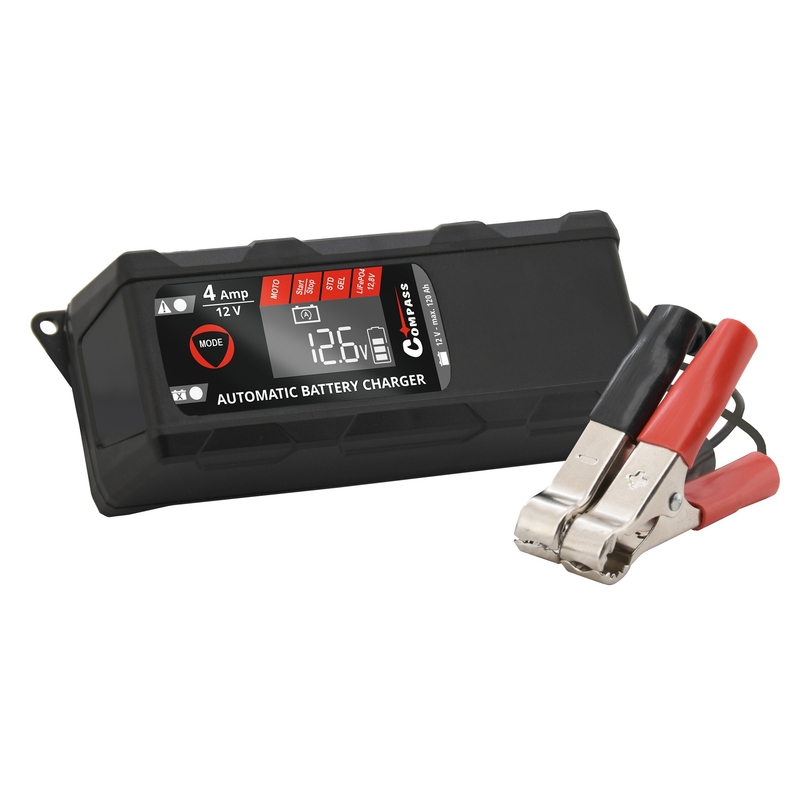 Ładowarka mikroprocesorowa 4Amp 12V PB/GEL/AGM/LiFePO4 Wyświetlacz LCD