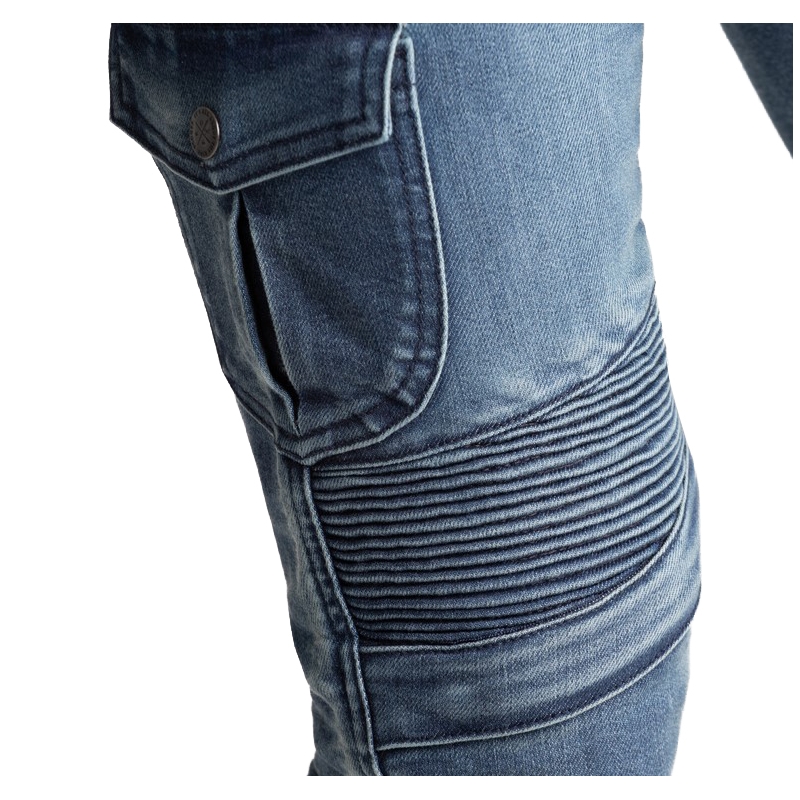 Damskie jeansy motocyklowe BROGER Ohio niebieskie wyprzedaż