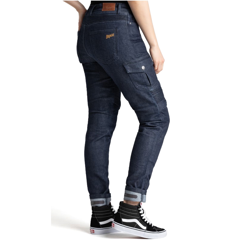 Damskie jeansy motocyklowe BROGER Ohio ciemno niebieskie wyprzedaż