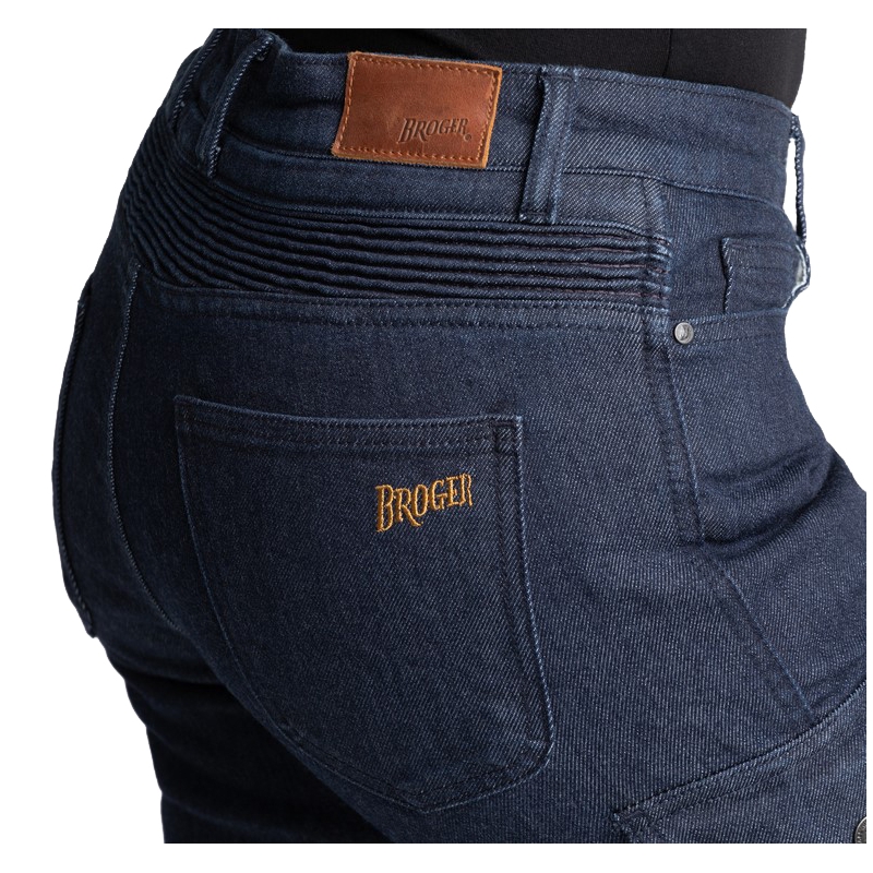 Damskie jeansy motocyklowe BROGER Ohio ciemno niebieskie wyprzedaż