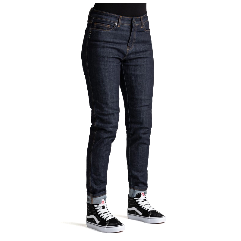 Damskie jeansy motocyklowe BROGER California ciemno niebieskie wyprzedaż