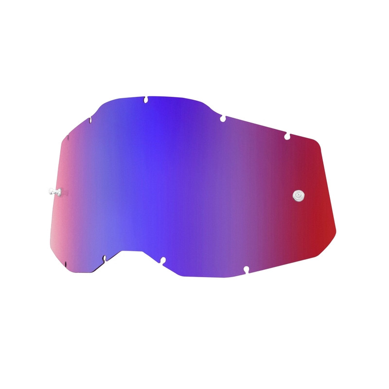 Plexi 100% Racecraft 2/Accuri 2/Strata 2 blue/red mirrored (Anti-fog)